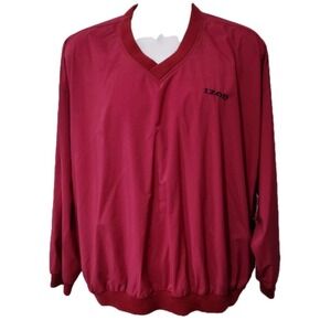 IZOD Golf Windbreaker Men's‎ Size XL Maroon  2 Zip Pockets Pullover Jacket  Logo